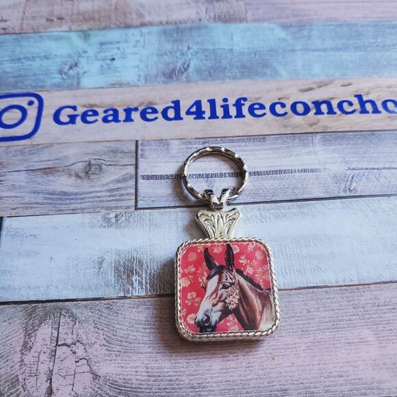 Concho keychain western concho keyring mule lover gift - Picture 2 of 3